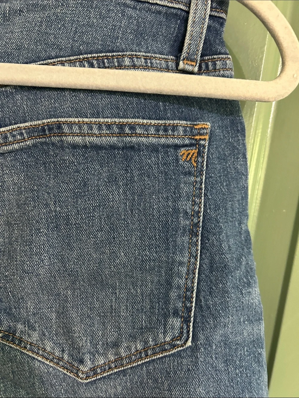 High rise denim shorts